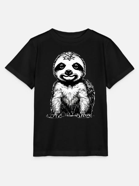 Faultier Müdigkeit Faultierzeichnung Faultiere - Stanley/Stella Kinder T-Shirt MINI CREATOR - Schwarz