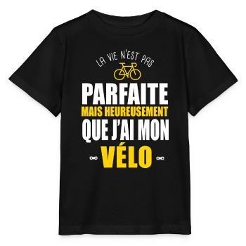 Velos Cadeau velo Humour vélo cycliste - T-shirt bio MINI CREATOR Stanley/Stella Enfant - noir - Devant - Mikhail (115cm)