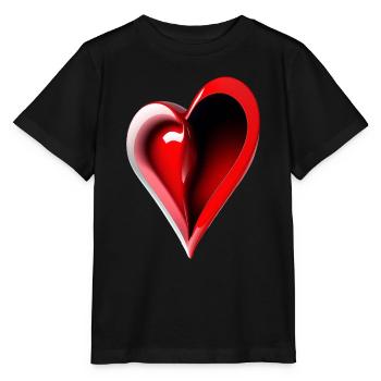 abstraktes Herz - Stanley/Stella Kinder T-Shirt MINI CREATOR  - Schwarz - Vorne - Mikhail (115cm)