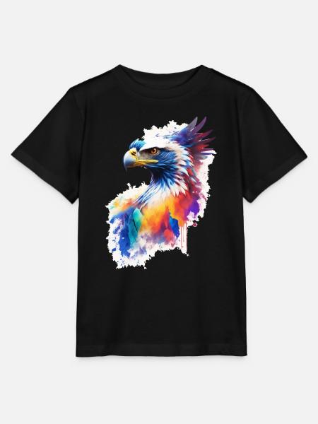 Adler Wasserfarbe - Stanley/Stella Kinder T-Shirt MINI CREATOR  - Schwarz