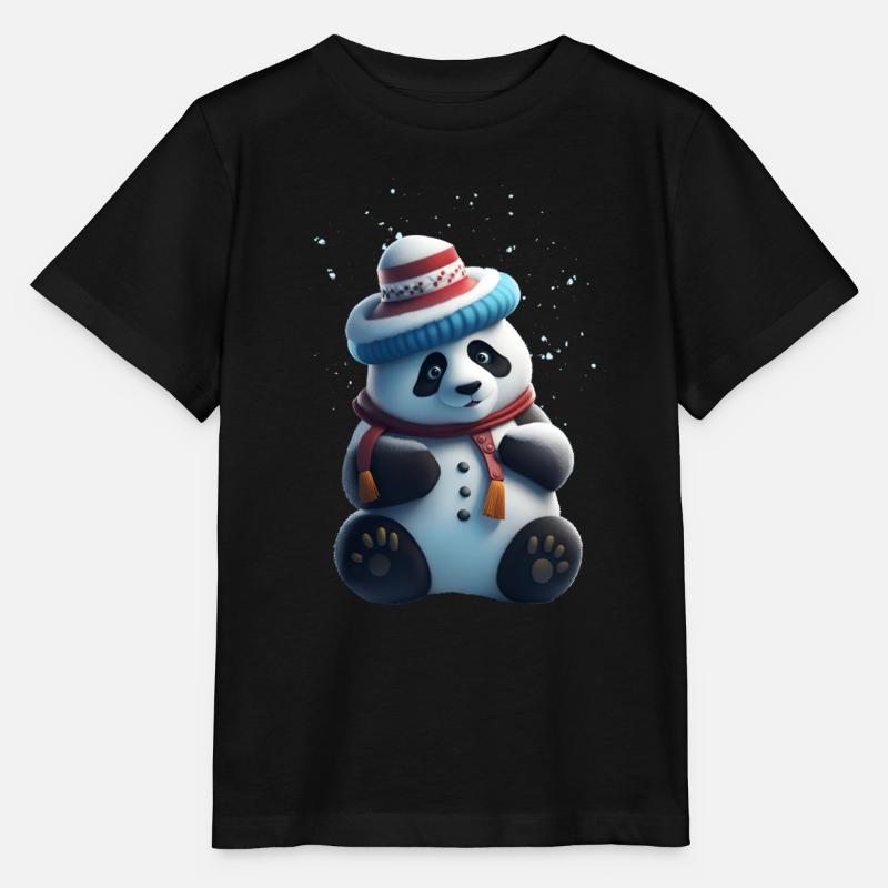 Winterpanda - Stanley/Stella Kinder T-Shirt MINI CREATOR  - Schwarz