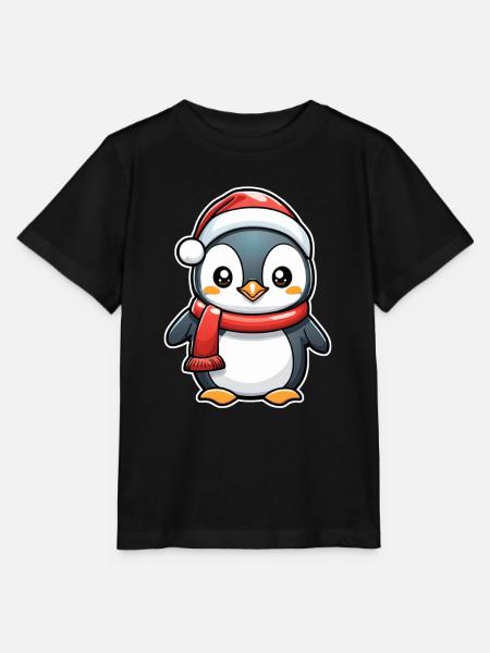 Pinguin Weihnachtsmütze - Stanley/Stella Kinder T-Shirt MINI CREATOR  - Schwarz