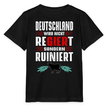 L’Allemagne n’est pas gouvernée, mais ruinée - T-shirt bio MINI CREATOR Stanley/Stella Enfant - noir - Devant - Mikhail (115cm)