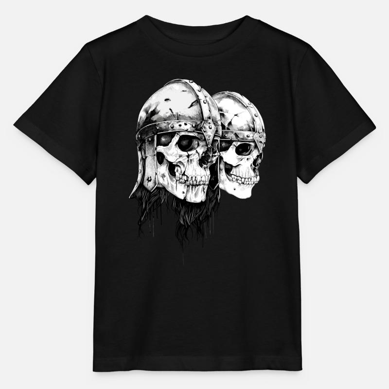 Crâne de Vikings Wikinger - Viking Odin Valhalla - T-shirt bio MINI CREATOR Stanley/Stella Enfant - noir