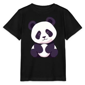 Panda Baby Sitting - Stanley/Stella MINI CREATOR Kids’ T-Shirt - black - Front - Mikhail (115cm)