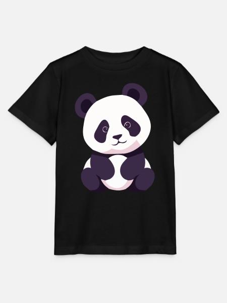 Panda Baby sitzend - Stanley/Stella Kinder T-Shirt MINI CREATOR - Schwarz