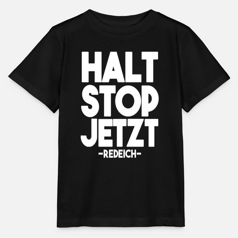 halt stop jetzt - Stanley/Stella Kinder T-Shirt MINI CREATOR  - Schwarz