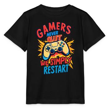 Gamers Never Quit - Stanley/Stella MINI CREATOR Kids’ T-Shirt - black - Front - Mikhail (115cm)