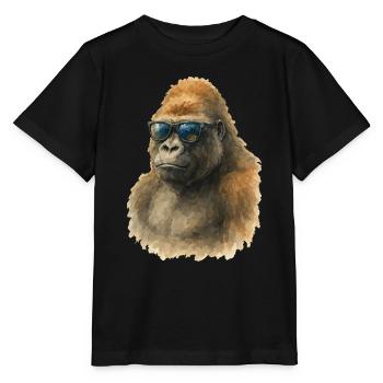 gorilla aquarell - Stanley/Stella Kinder T-Shirt MINI CREATOR  - Schwarz - Vorne - Mikhail (115cm)