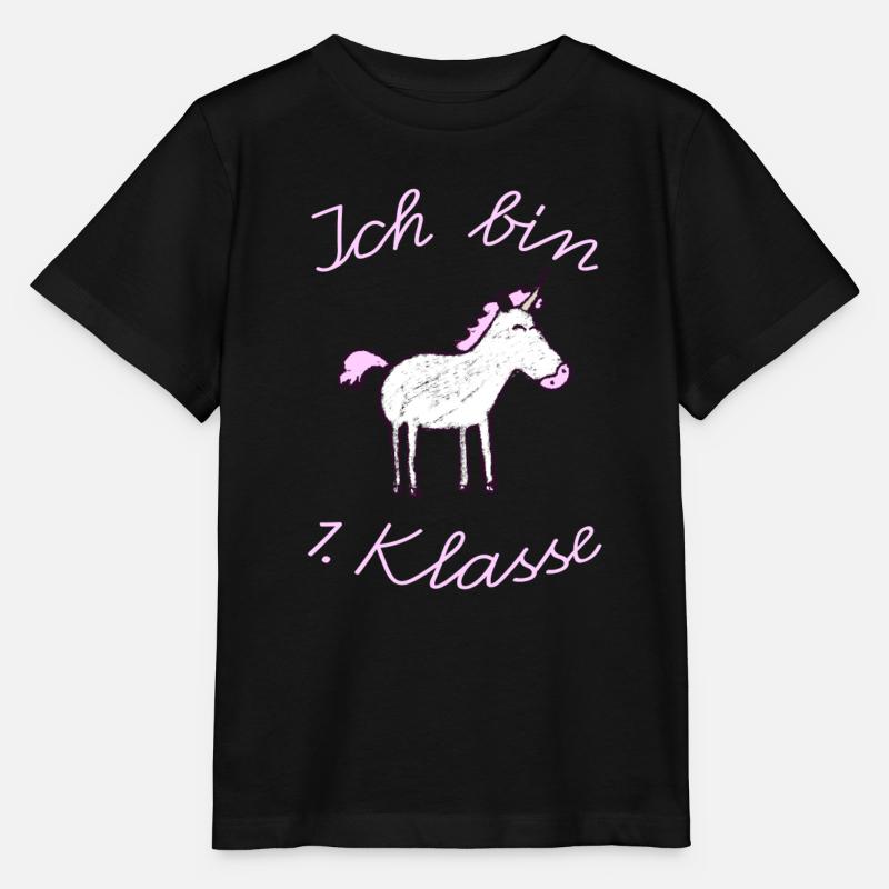 Einschulung_EInhorn_Ich Bin 1. Klasse - Stanley/Stella Kinder T-Shirt MINI CREATOR - Schwarz