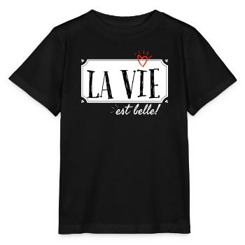 La vie est belle. - T-shirt bio MINI CREATOR Stanley/Stella Enfant - noir - Devant - Mikhail (115cm)