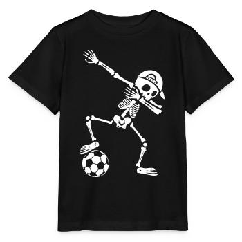 Fußballer Dabbing Skelett Jungen Fußballspieler - Stanley/Stella Kinder T-Shirt MINI CREATOR  - Schwarz - Vorne - Mikhail (115cm)