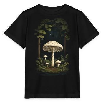 Goa Mushroom Night Magic of Mushrooms Party Design - Stanley/Stella MINI CREATOR Kids’ T-Shirt - black - Front - Mikhail (115cm)