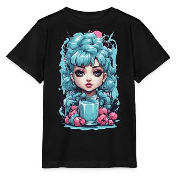 Style gothique kawaii myrtille Milkshake Anime - T-shirt bio MINI CREATOR Stanley/Stella Enfant - noir - Devant - Mikhail (115cm)