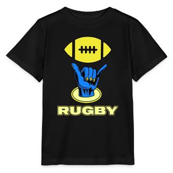 rugby joueur de rugby club de rugby - T-shirt bio MINI CREATOR Stanley/Stella Enfant - noir - Devant - Mikhail (115cm)