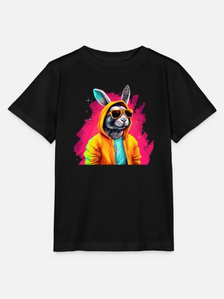 Hase Kaninchen Sonnenbrille Bunt - Stanley/Stella Kinder T-Shirt MINI CREATOR  - Schwarz