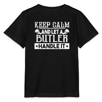 Butler Let A Butler Handle It - Stanley/Stella MINI CREATOR Kids’ T-Shirt - black - Front - Mikhail (115cm)