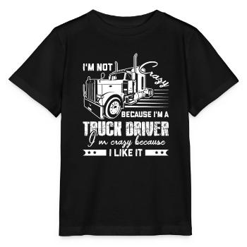 Truck Driver Crazy Truck Driver - Stanley/Stella MINI CREATOR Kids’ T-Shirt - black - Front - Mikhail (115cm)