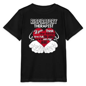 Respiratory Therapist Respiratory Therapist Heart - Stanley/Stella MINI CREATOR Kids’ T-Shirt - black - Front - Mikhail (115cm)