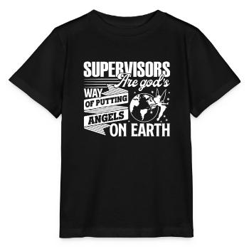Supervisor Supervisors Angels On Earth - Stanley/Stella MINI CREATOR Kids’ T-Shirt - black - Front - Mikhail (115cm)