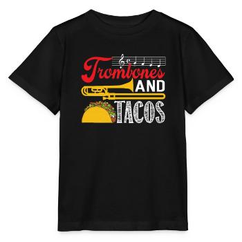 Trombone Trombones and Tacos - Stanley/Stella MINI CREATOR Kids’ T-Shirt - black - Front - Mikhail (115cm)
