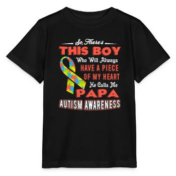 Autism Awareness PAPA Autism Awareness - Stanley/Stella MINI CREATOR Kids’ T-Shirt - black - Front - Mikhail (115cm)