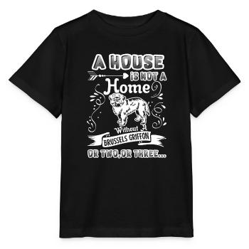 Brussels Griffon Home Without Brussels Griffon - Stanley/Stella MINI CREATOR Kids’ T-Shirt - black - Front - Mikhail (115cm)