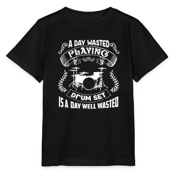 Drum Set A Day Playing Drum Set - Stanley/Stella MINI CREATOR Kids’ T-Shirt - black - Front - Mikhail (115cm)