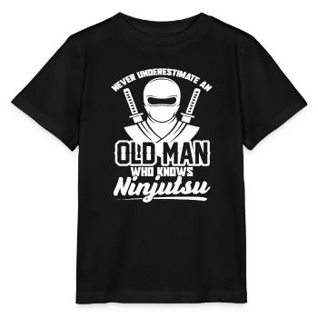 Never Underestimate Old Man Knows Ninjutsu - Stanley/Stella MINI CREATOR Kids’ T-Shirt - black - Front - Mikhail (115cm)