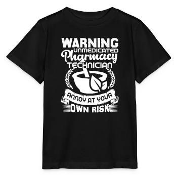 Pharmacy Technician Pharmacy Technician Warning - Stanley/Stella MINI CREATOR Kids’ T-Shirt - black - Front - Mikhail (115cm)