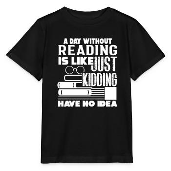 Reading A Day Without Reading - Stanley/Stella MINI CREATOR Kids’ T-Shirt - black - Front - Mikhail (115cm)