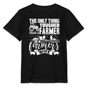 Farmer Farmer's Wife Is Tougher - Stanley/Stella MINI CREATOR Kids’ T-Shirt - black - Front - Mikhail (115cm)