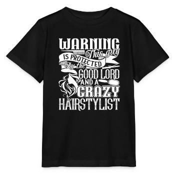 Hair Stylist Protected By A Crazy Hair Stylist - Stanley/Stella MINI CREATOR Kids’ T-Shirt - black - Front - Mikhail (115cm)