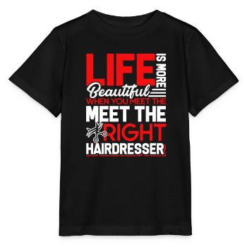 Hair Stylist Meet The Right Hair Stylist - Stanley/Stella MINI CREATOR Kids’ T-Shirt - black - Front - Mikhail (115cm)