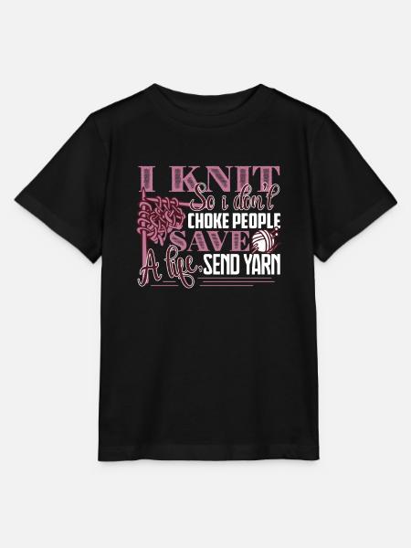 Knitting I Knit So I Don't Choke People - Stanley/Stella MINI CREATOR Kids’ T-Shirt - black