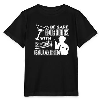 Security Guard Drink with Security Guard - Stanley/Stella MINI CREATOR Kids’ T-Shirt - black - Front - Mikhail (115cm)