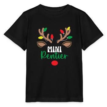 Rentier Kinder Weihnachtsoutfit Jungen Weihnachten - Stanley/Stella Kinder T-Shirt MINI CREATOR  - Schwarz - Vorne - Mikhail (115cm)