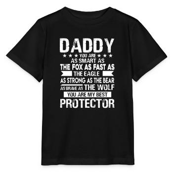 Father's Day Daddy Is My Protector - Stanley/Stella MINI CREATOR Kids’ T-Shirt - black - Front - Mikhail (115cm)