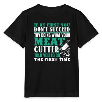 Meat Cutter Funny Meat Cutter - Stanley/Stella MINI CREATOR Kids’ T-Shirt - black - Front - Mikhail (115cm)