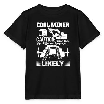 Coal Miner Coal Miner Caution - Stanley/Stella MINI CREATOR Kids’ T-Shirt - black - Front - Mikhail (115cm)