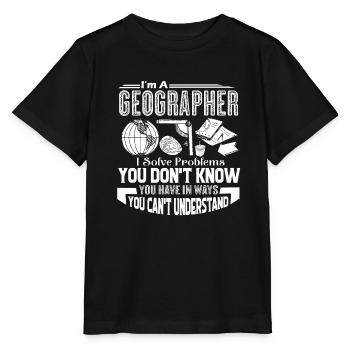 Geographer Geographers Solve Problems - Stanley/Stella MINI CREATOR Kids’ T-Shirt - black - Front - Mikhail (115cm)