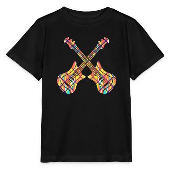 Bass Guitar Bass guitar Geometric - Stanley/Stella MINI CREATOR Kids’ T-Shirt - black - Front - Mikhail (115cm)