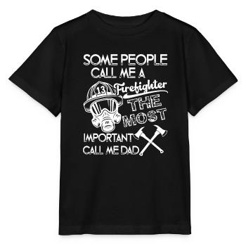 Firefighter Firefighter Dad - Stanley/Stella MINI CREATOR Kids’ T-Shirt - black - Front - Mikhail (115cm)