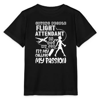 Flight Attendant Flight Attendant Is My Passion - Stanley/Stella MINI CREATOR Kids’ T-Shirt - black - Front - Mikhail (115cm)