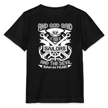Sailor God Created Sailor - Stanley/Stella MINI CREATOR Kids’ T-Shirt - black - Front - Mikhail (115cm)