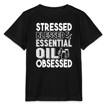 Stressed Essential Oil Obsessed - Stanley/Stella MINI CREATOR Kids’ T-Shirt - black - Front - Mikhail (115cm)