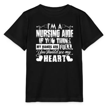 Nursing Aide Nursing Aide Full Heart - Stanley/Stella MINI CREATOR Kids’ T-Shirt - black - Front - Mikhail (115cm)
