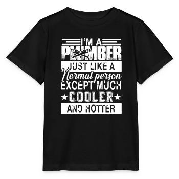Plumber Cooler And Hotter Plumber - Stanley/Stella MINI CREATOR Kids’ T-Shirt - black - Front - Mikhail (115cm)
