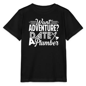 Plumber Date A Plumber - Stanley/Stella MINI CREATOR Kids’ T-Shirt - black - Front - Mikhail (115cm)
