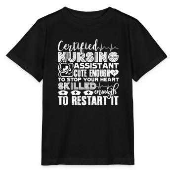 CNA Skilled CNA - Stanley/Stella MINI CREATOR Kids’ T-Shirt - black - Front - Mikhail (115cm)
